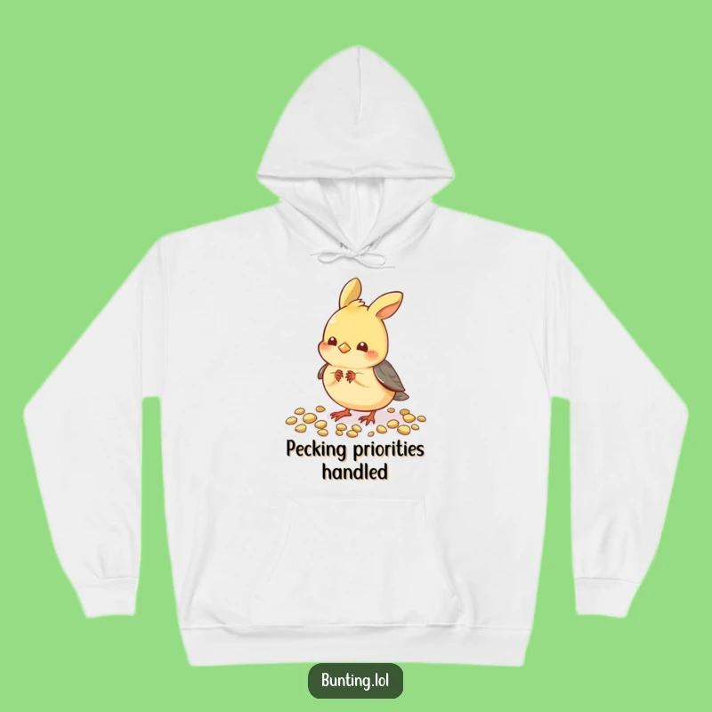 Funny Pecking Bunting Hoodie: Cozy Bird Eating Seeds, Warm and Hilarious Gift Idea
