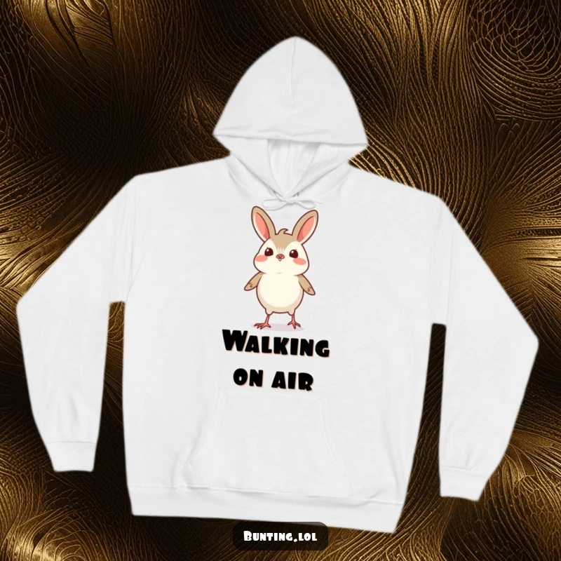 Funny Bunting Hoodie featuring a small bird doing a tiny, proud strut, symbolizing confidence and playful pride.