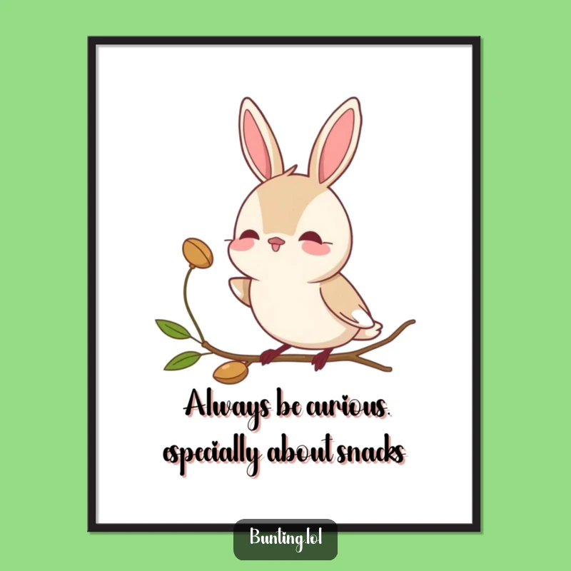 Free Printable Bunting Wall Art: Curious Bird Humorous Downloadable Decor