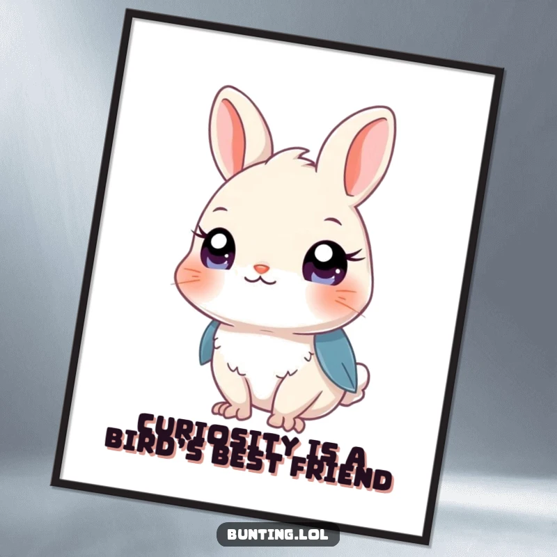 Funny Free Printable Wall Art: A curious bunting with expressive eyes, adding a playful touch to your decor.