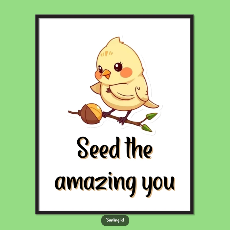 Free Printable Funny Wall Art: Pecking Bunting Character, Downloadable & Print at Home Decor