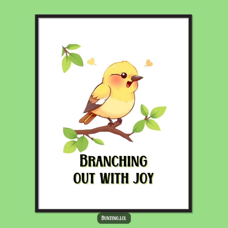 Free Printable Wall Art: Chirpy Bunting Bird for a Humorous Downloadable Decor Gift