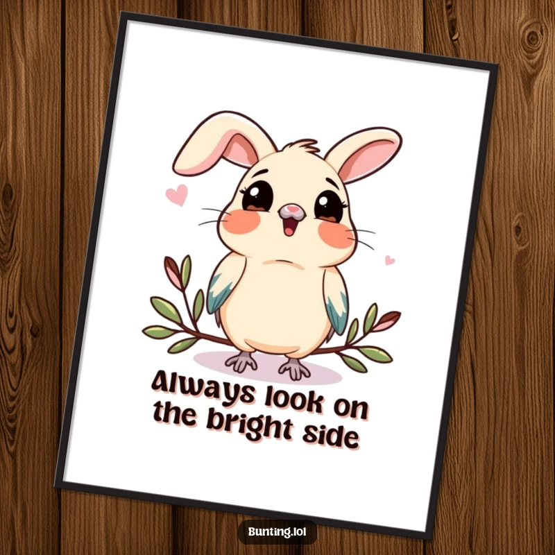 Funny Free Printable Wall Art of a bunting with its head tilted, observing something new, adding a touch of whimsy.