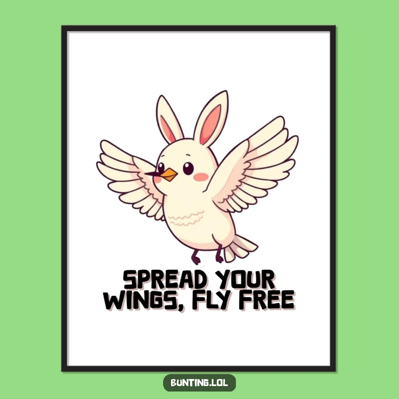 Free Printable Wall Art: Flying Bunting, Funny Downloadable Decor for an Uplifting Space!