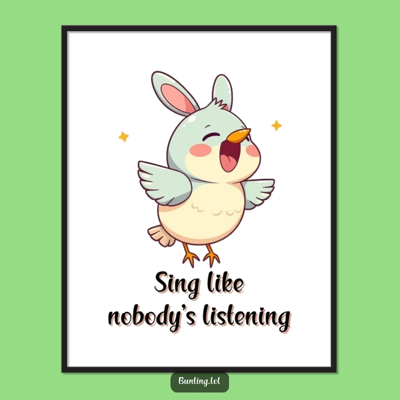 Free Printable Wall Art: Singing Bunting, Cheerful Decor, Humorous Downloadable Art