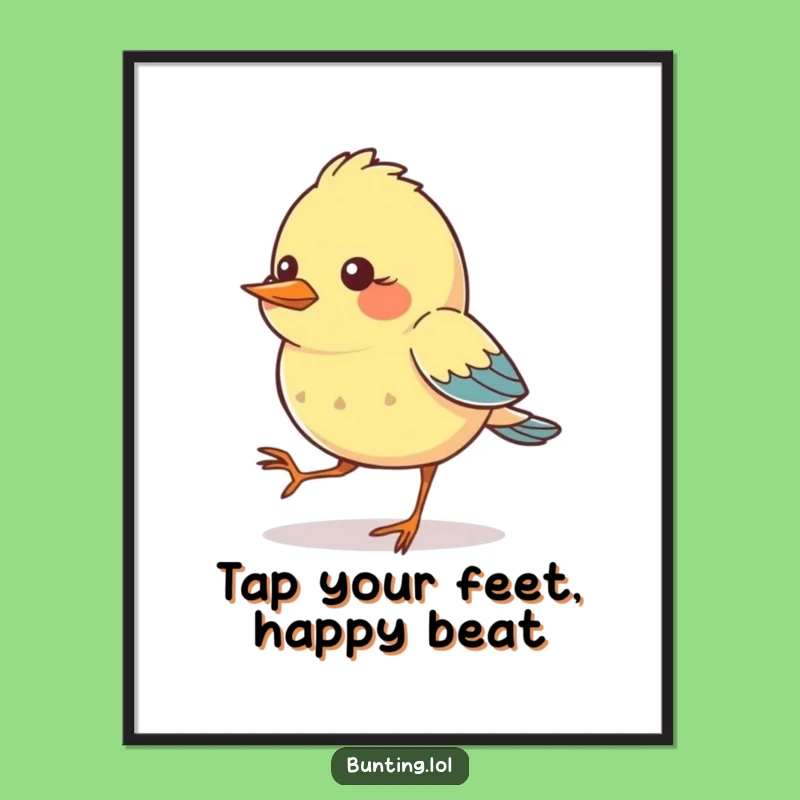 Free Printable Wall Art: Tapping Bird Rhythm, Downloadable Decor for a Lively Space