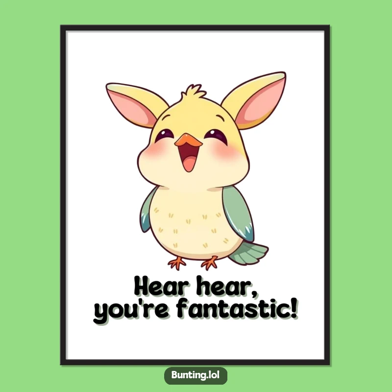 Funny Free Printable Wall Art: Chirping Bunting Melody - Downloadable Decor!