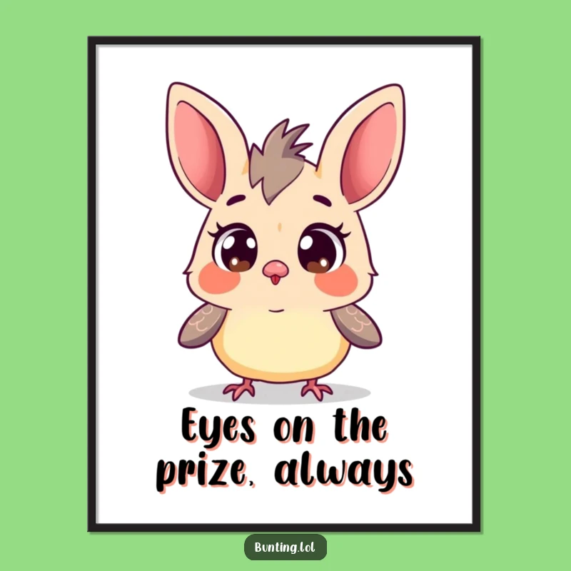 Funny Free Printable Wall Art: Curious Bunting Observer, Downloadable Decor