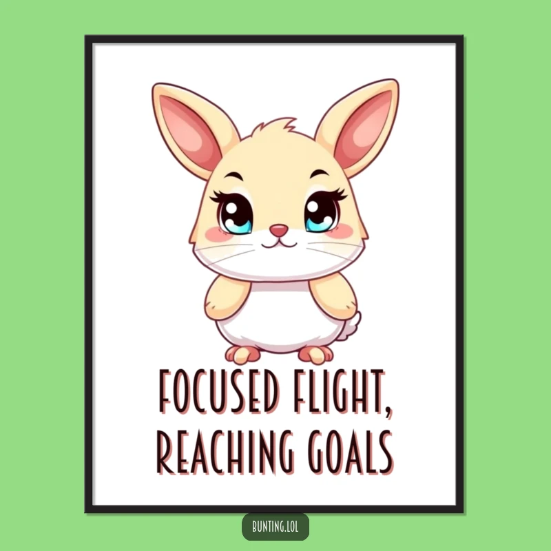 Funny Free Printable Wall Art: Determined Bunting Bird - Focused Motivation Download