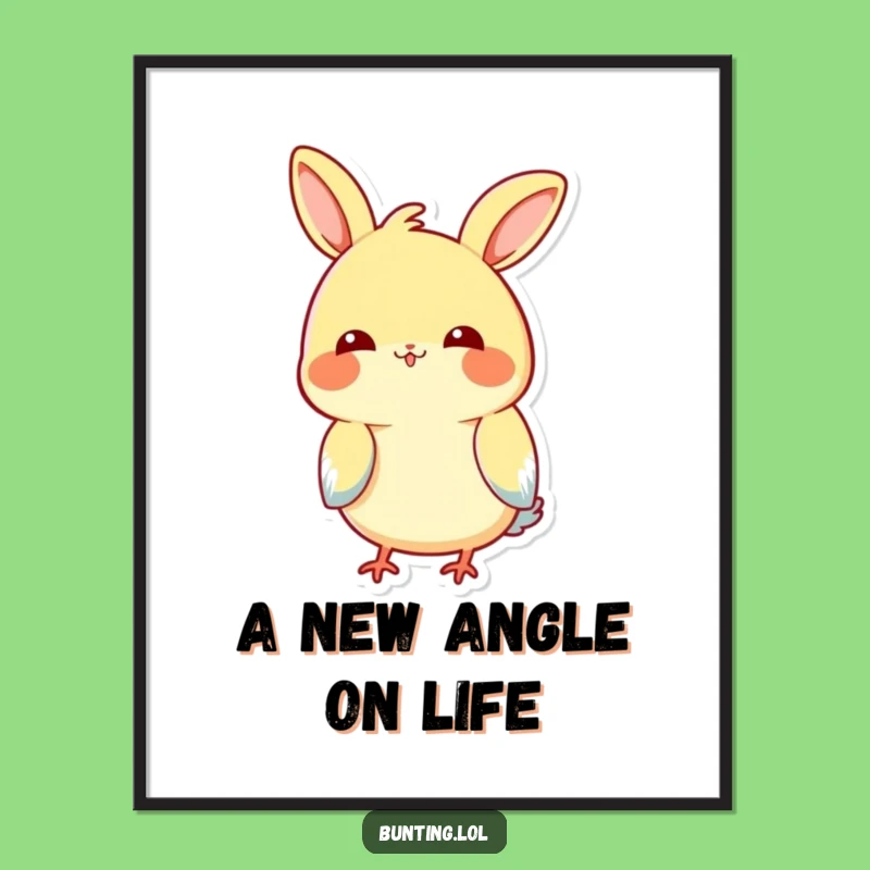 Funny Free Printable Wall Art: Head-Tilted Bunting Charm, Downloadable Art