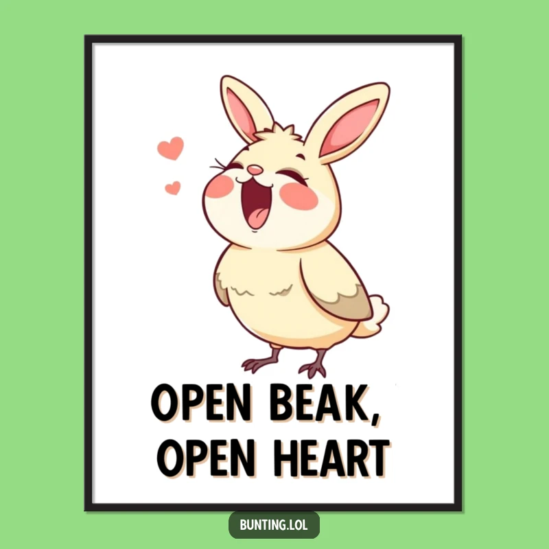 Funny Free Printable Wall Art: Singing Bunting Bird - Musical Decor Download