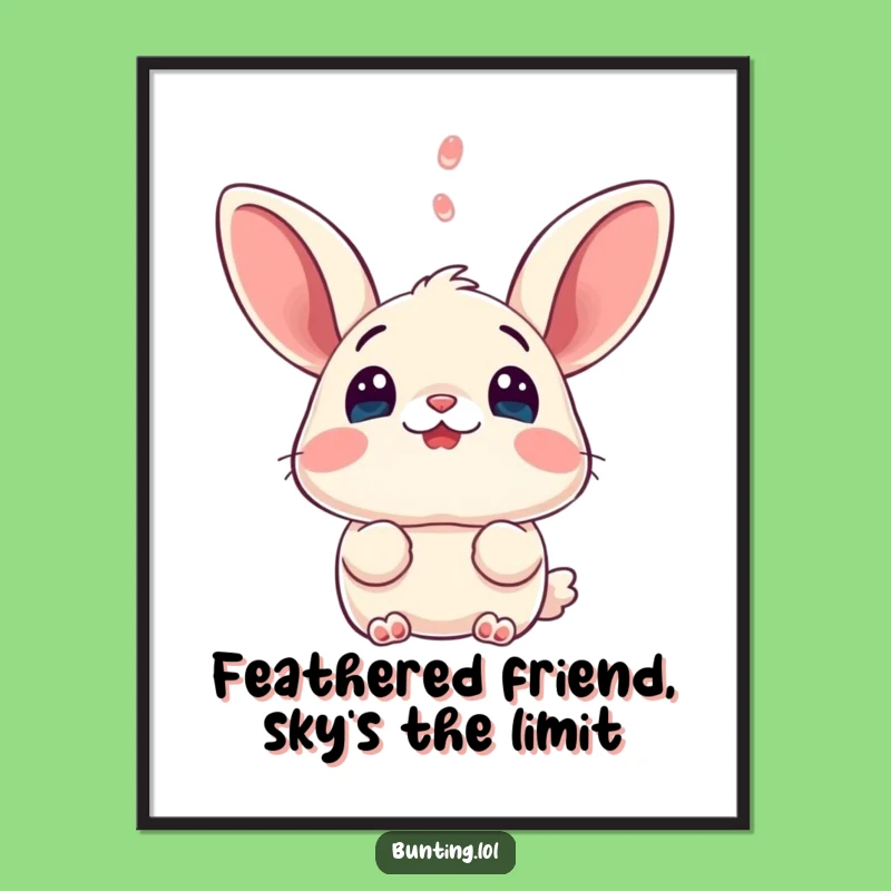 Funny Free Printable Wall Art: Surprised Bunting Bird - Quirky Home Decor Download