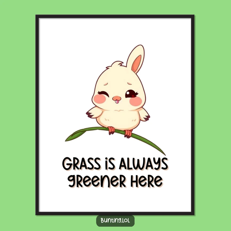 Free Printable Wall Art: Mischievous Bunting Wink, Funny Downloadable Art for Laughs