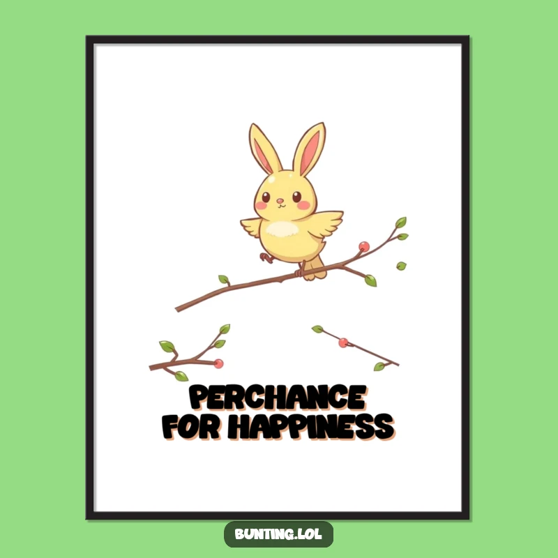 Funny Free Printable Wall Art: Hopping Bunting Decor, Downloadable Art