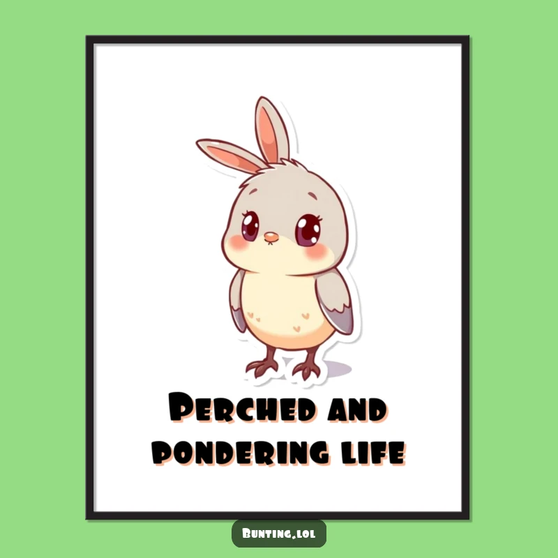 Funny Free Printable Wall Art: Curious Bunting Intrigue - Downloadable Decor!