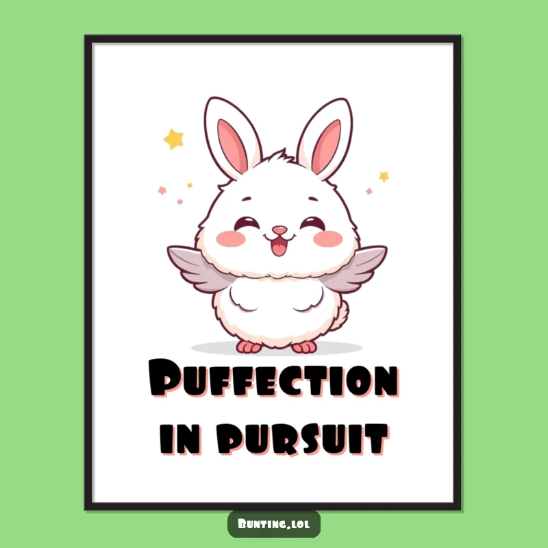 Funny Free Printable Wall Art: Excited Bunting Bird, Whimsical Downloadable Decor for a Cheerful Room