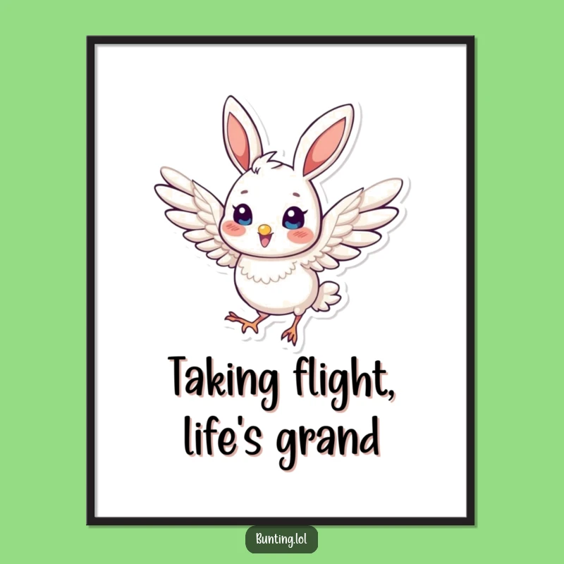 Funny Free Printable Wall Art: Dynamic Bunting Flight - Downloadable Decor!