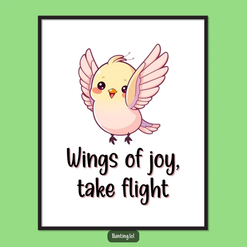 Funny Free Printable Wall Art: Delighted Bunting Bird - Joyful Decor