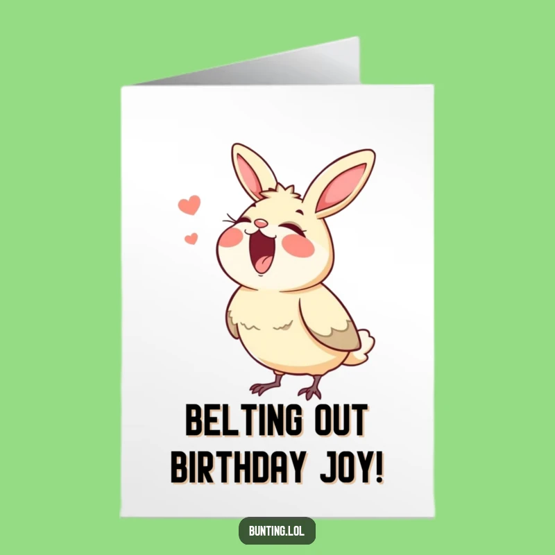 Free Printable Birthday Card: Singing Bunting Serenades Your Special Day!