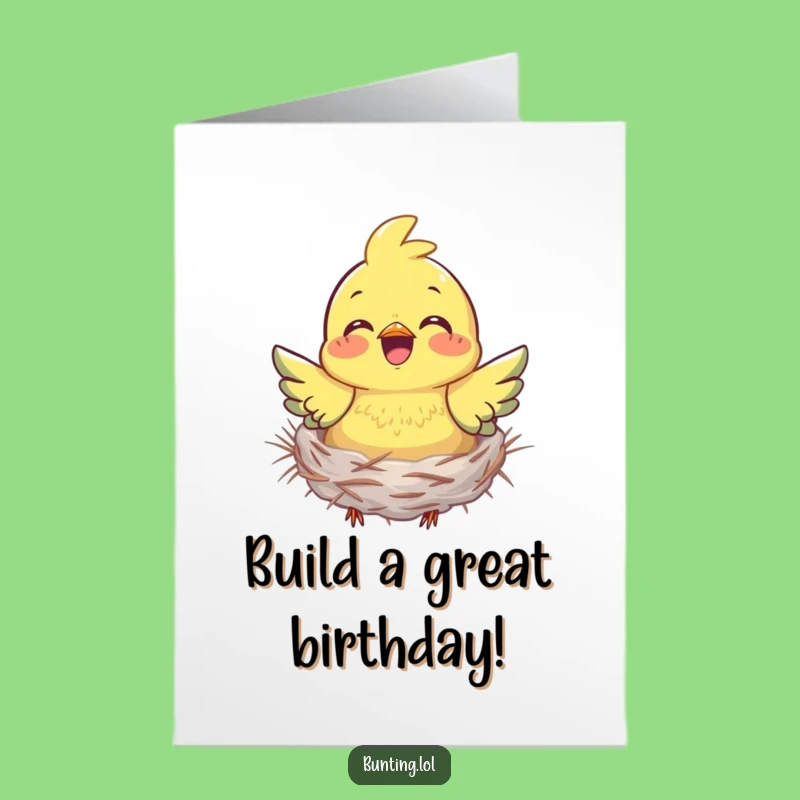 Free Printable Birthday Card: Busy Bunting, Joyful Nesting, Funny DIY Downloadable Gift