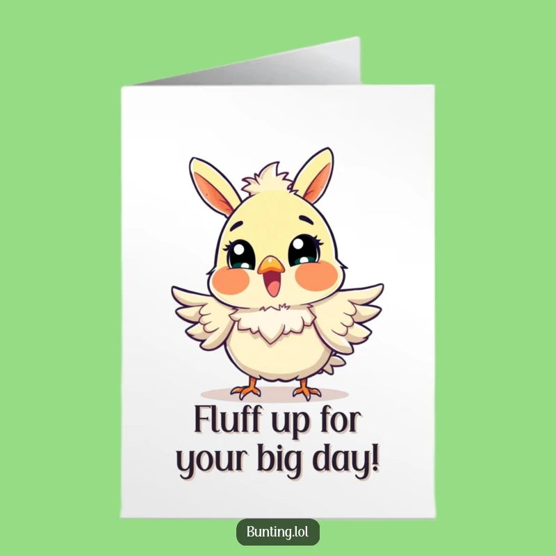 Free Printable Bunting Fluff Birthday Card: Funny Downloadable Greeting for a Joyful Celebration