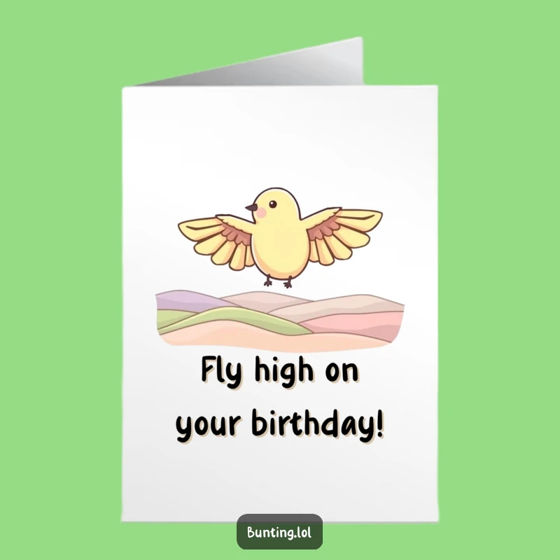 Free Printable Birthday Card: Soaring Bird Wishes, Downloadable Gift for Elevated Celebrations