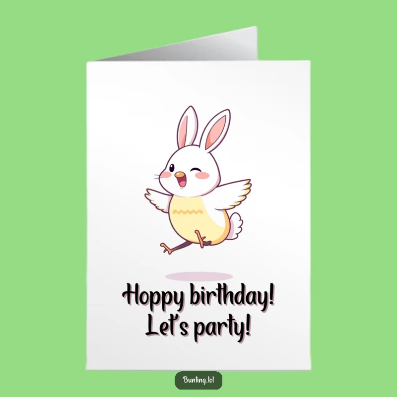 Free Printable Birthday Card: Funny Hopping Bunting for a Joyful Celebration