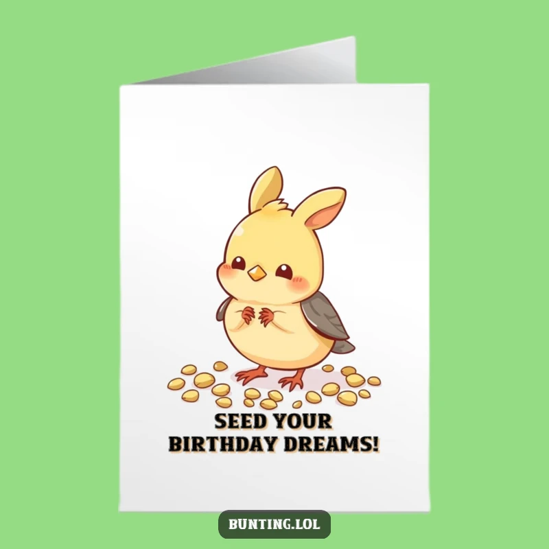 Free Printable Birthday Card: Pecking Bunting Surprise, Funny Downloadable Greeting