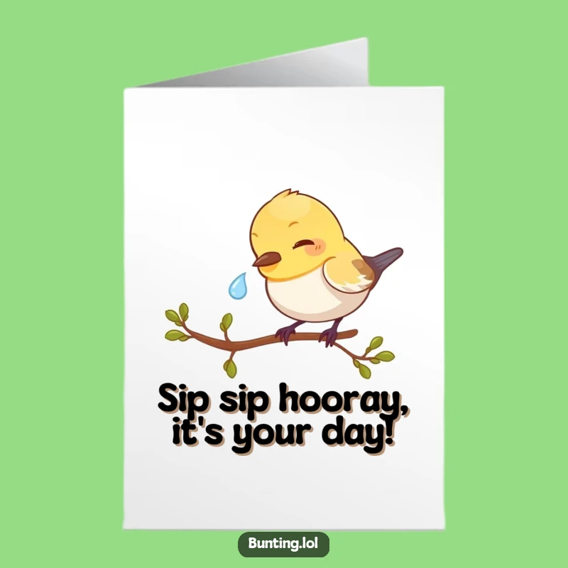 Free Printable Birthday Card: Playful Bunting & Dewdrop for a Sparkling Celebration