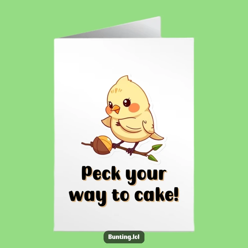 Free Printable Funny Birthday Card: Pecking Bunting, Downloadable & Print at Home Treat