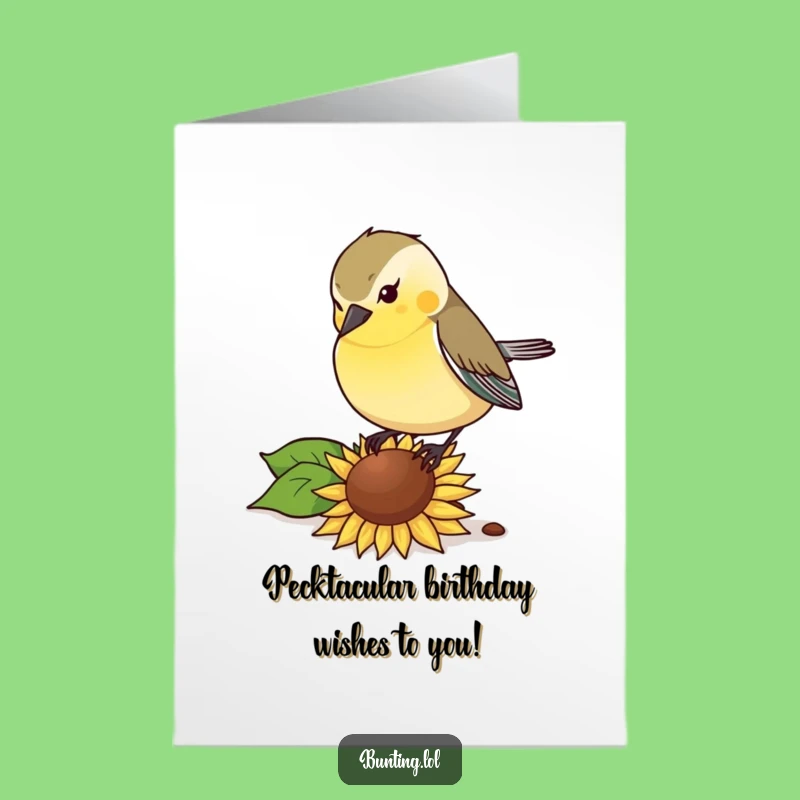 Free Printable Birthday Card: Hungry Bunting Bird - Funny Download