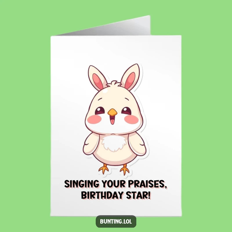 Funny Free Printable Birthday Card: Singing Bunting, Downloadable Joyful Tune