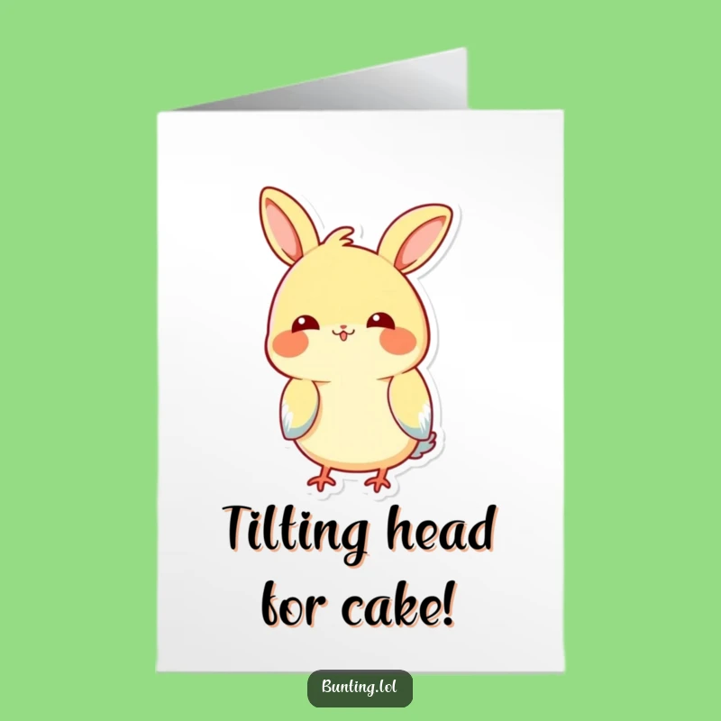 Free Printable Birthday Card: Head-Tilted Bunting Curious, Funny Downloadable