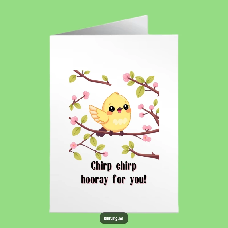 Free Printable Congrats Card: Bunting Flitting Happiness - Funny Downloadable Gift!