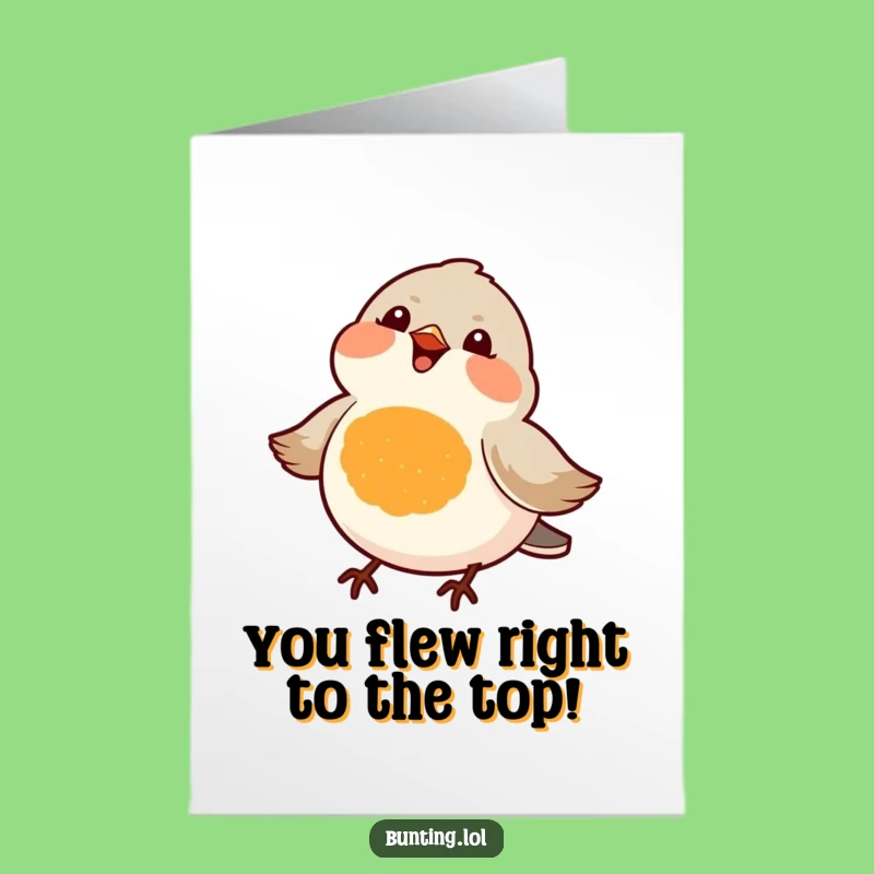 Free Printable Congrats Card: Chirpy Orange Bird Success, Funny Downloadable Gift for Friends