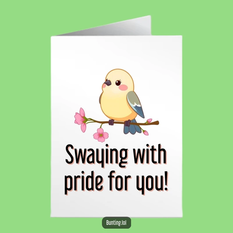 Free Printable Congrats Card: Gentle Bunting Bird - Sweet Moment