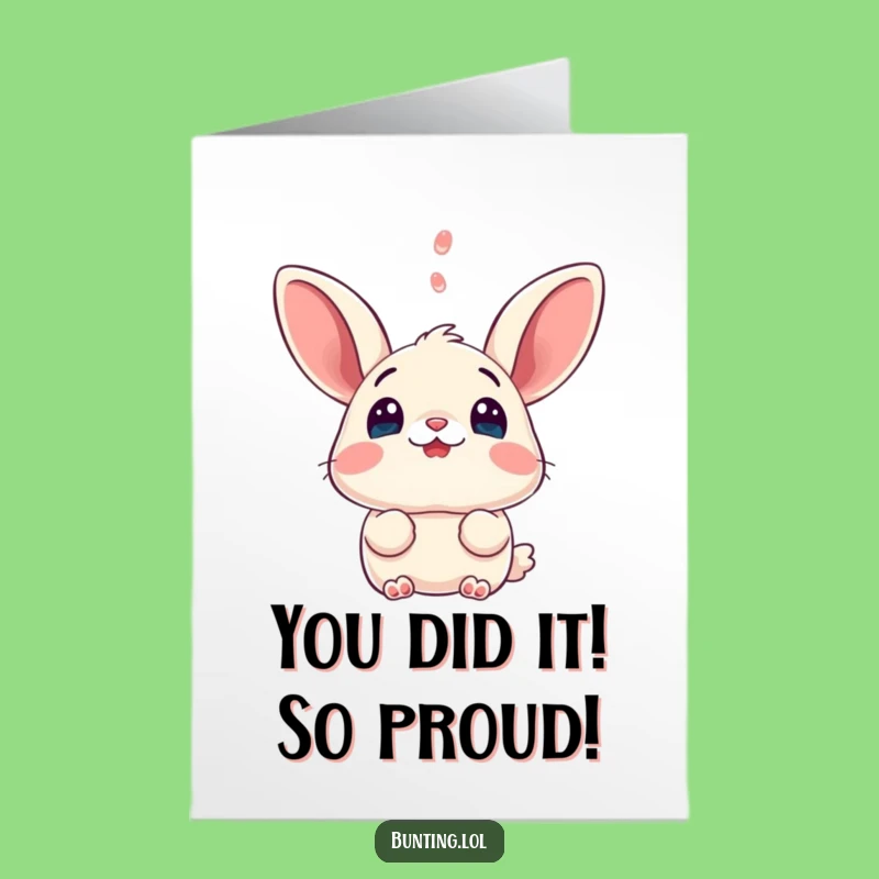 Free Printable Congrats Card: Shocked Bunting Cheers Your Success - DIY Download