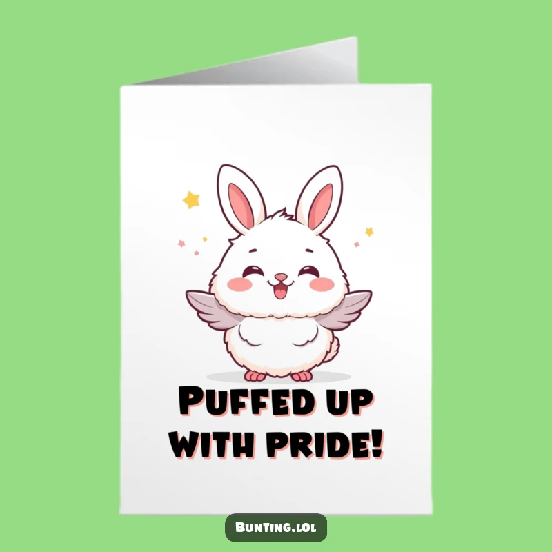 Free Printable Congrats Card: Thrilled Bunting, Humorous Downloadable Greeting for Exuberant Success