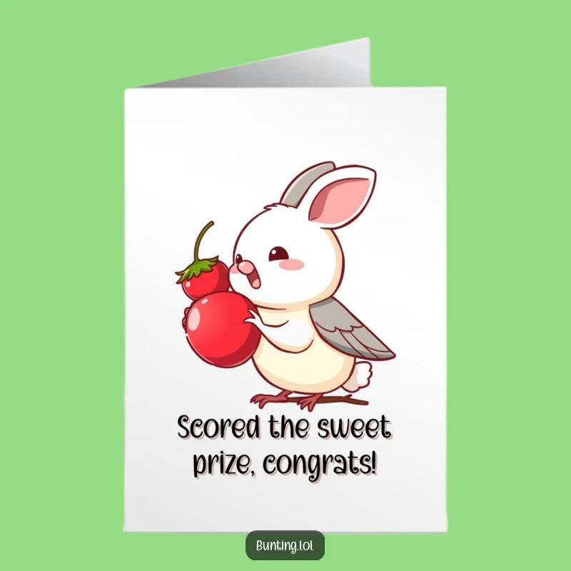 Free Printable Congratulations Card: Bunting's Sweet Success, Downloadable Reward