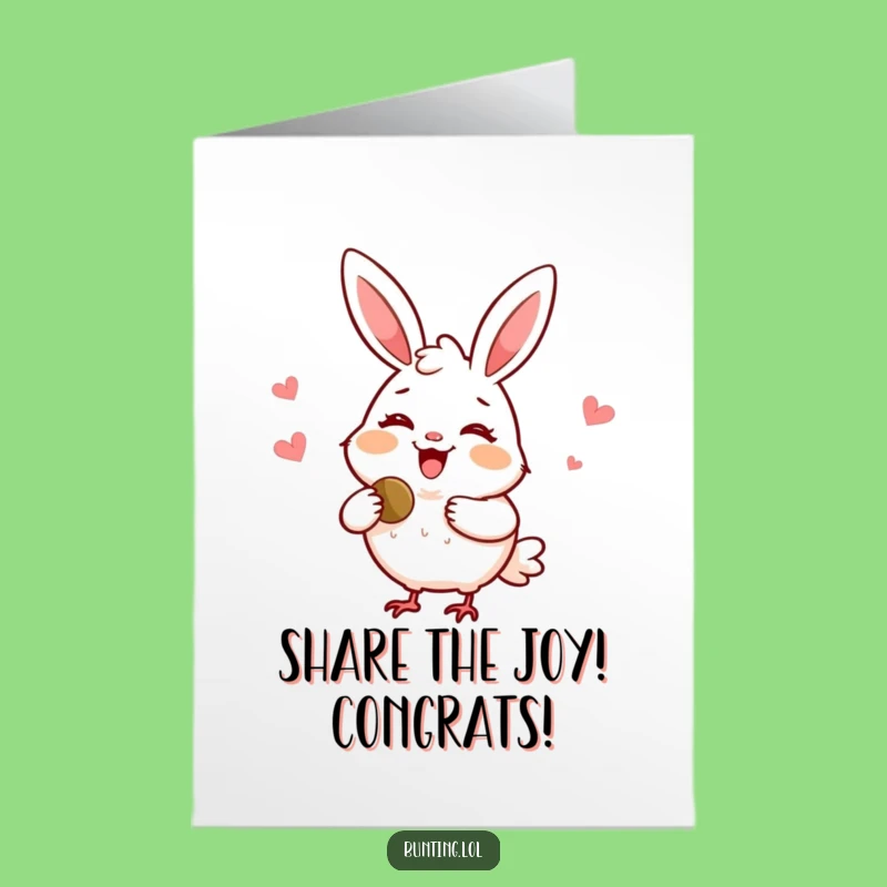 Free Printable Congrats Card: Delighted Bunting Shares Seed Funny Gift