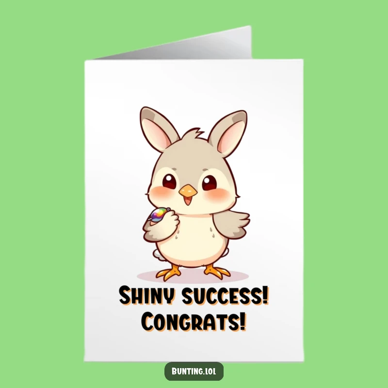 Free Printable Bunting Peck Congrats Card: Funny Downloadable Gift for Discoveries