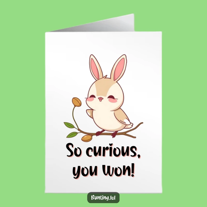 Free Printable Bunting Congrats Card: Curious Bird Funny Downloadable Gift