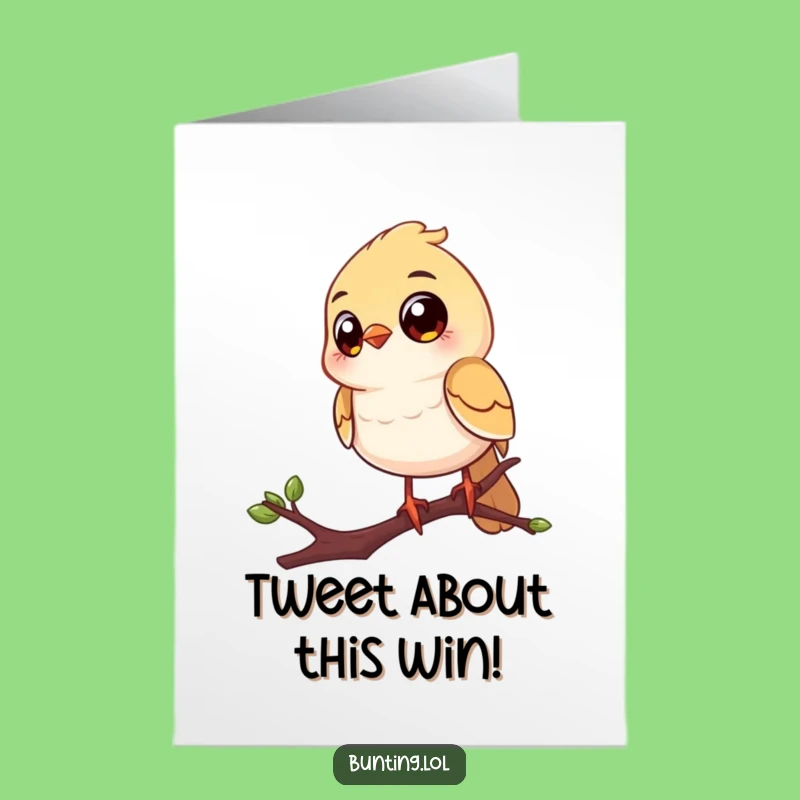 Free Printable Congrats Card: Big Eyed Bird, Funny Downloadable Gift for Graduates