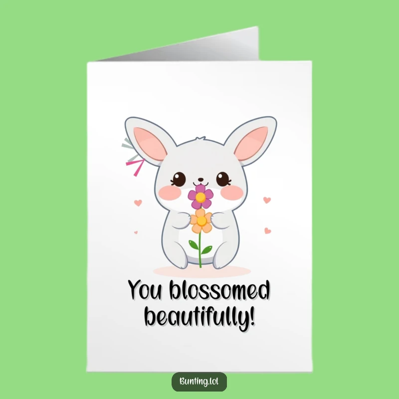 Free Printable Congrats Card: Bunting's Flower Gift for Your Big Win