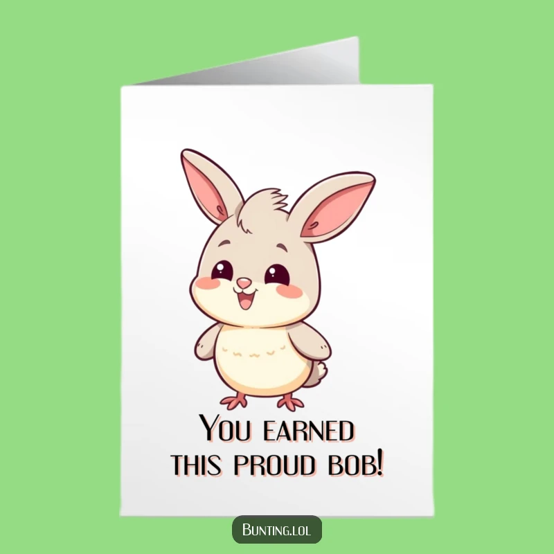 Free Printable Congrats Card: Proud Bunting Bobs for Success, Downloadable & Print at Home Achievement