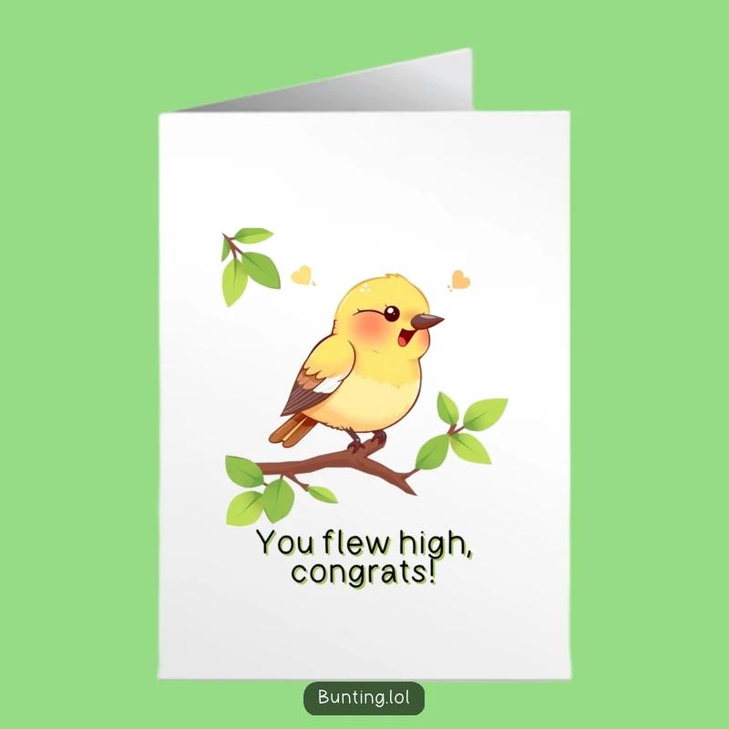 Free Printable Congrats Card: Bunting Bird Cheers for a Funny Downloadable Gift