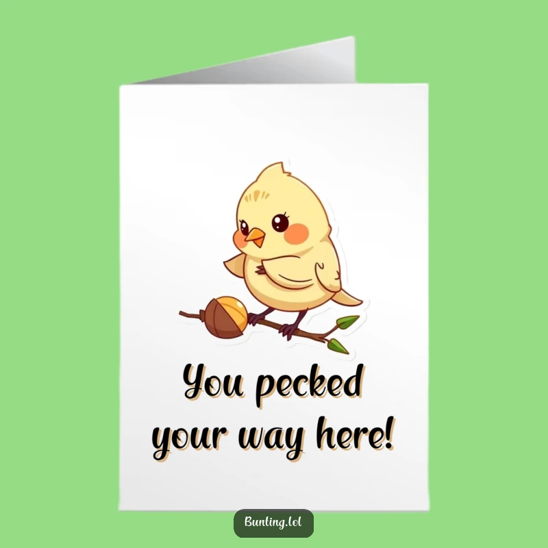 Free Printable Congrats Card: Pecking Bunting, Nutty Downloadable & Print at Home Celebration