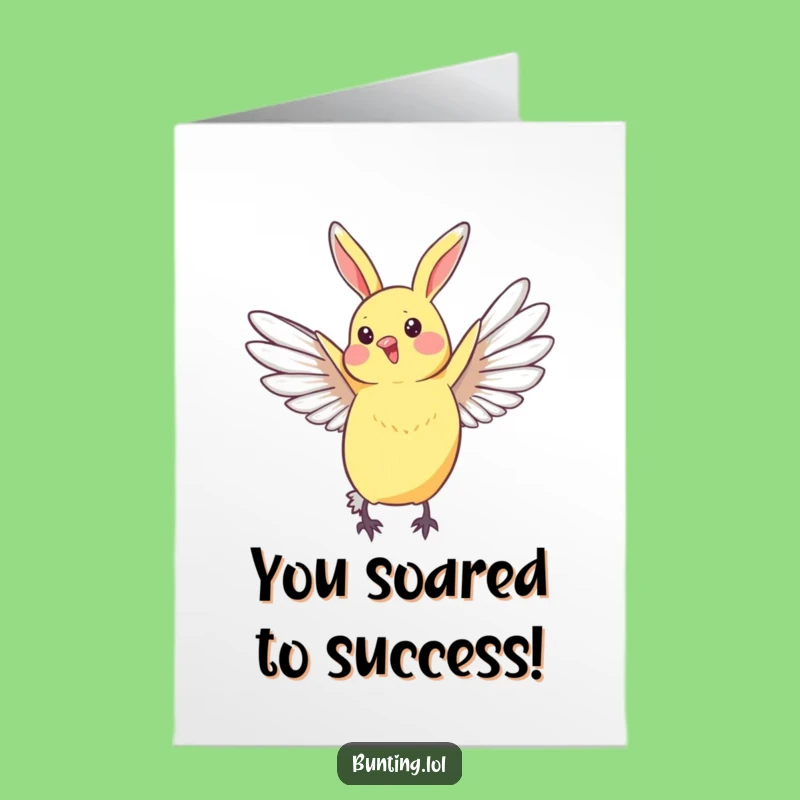 Free Printable Congrats Card: Bunting Wings for Your Soaring Success