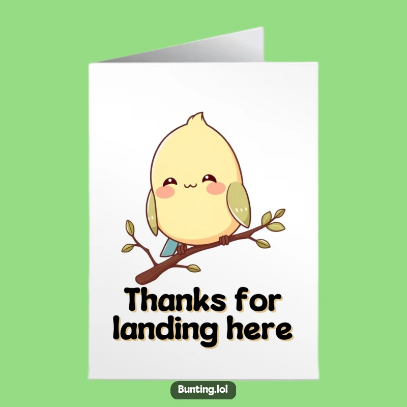 Free Printable Bunting Thank You Card: Content Bird Smile Funny Gift
