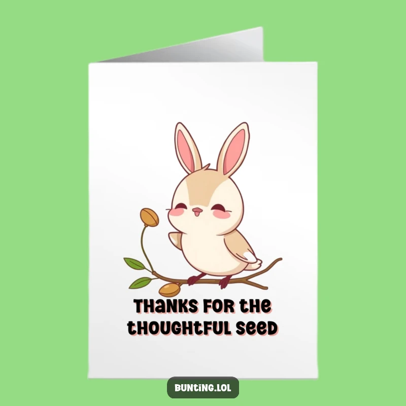 Free Printable Bunting Thank You Card: Curious Bird Funny Downloadable Gift